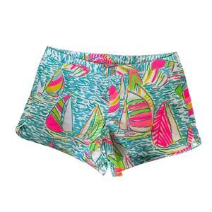 Lilly Pulitzer Shorts Womens 6 Multicolor Pop Up Ugotta Regatta Sailboats Adie